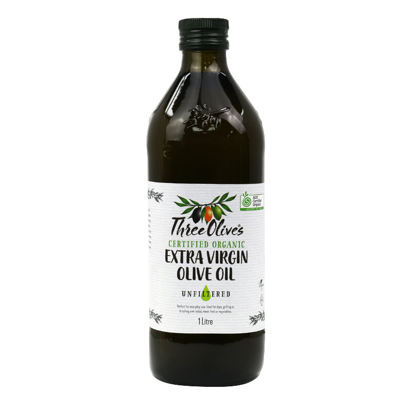 Three Olives Certified Organic Extra Virgin Olive Oil 1L